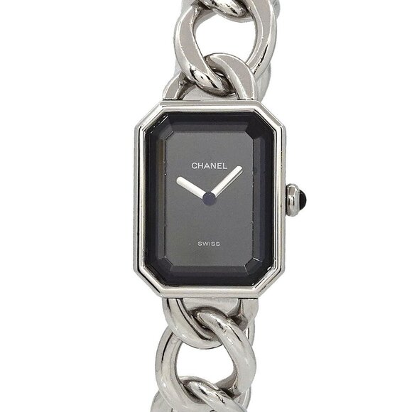 CHANEL Premiere L Size H0452 Quartz Black Dial Ladies Watch 90239542 - Picture 1 of 7